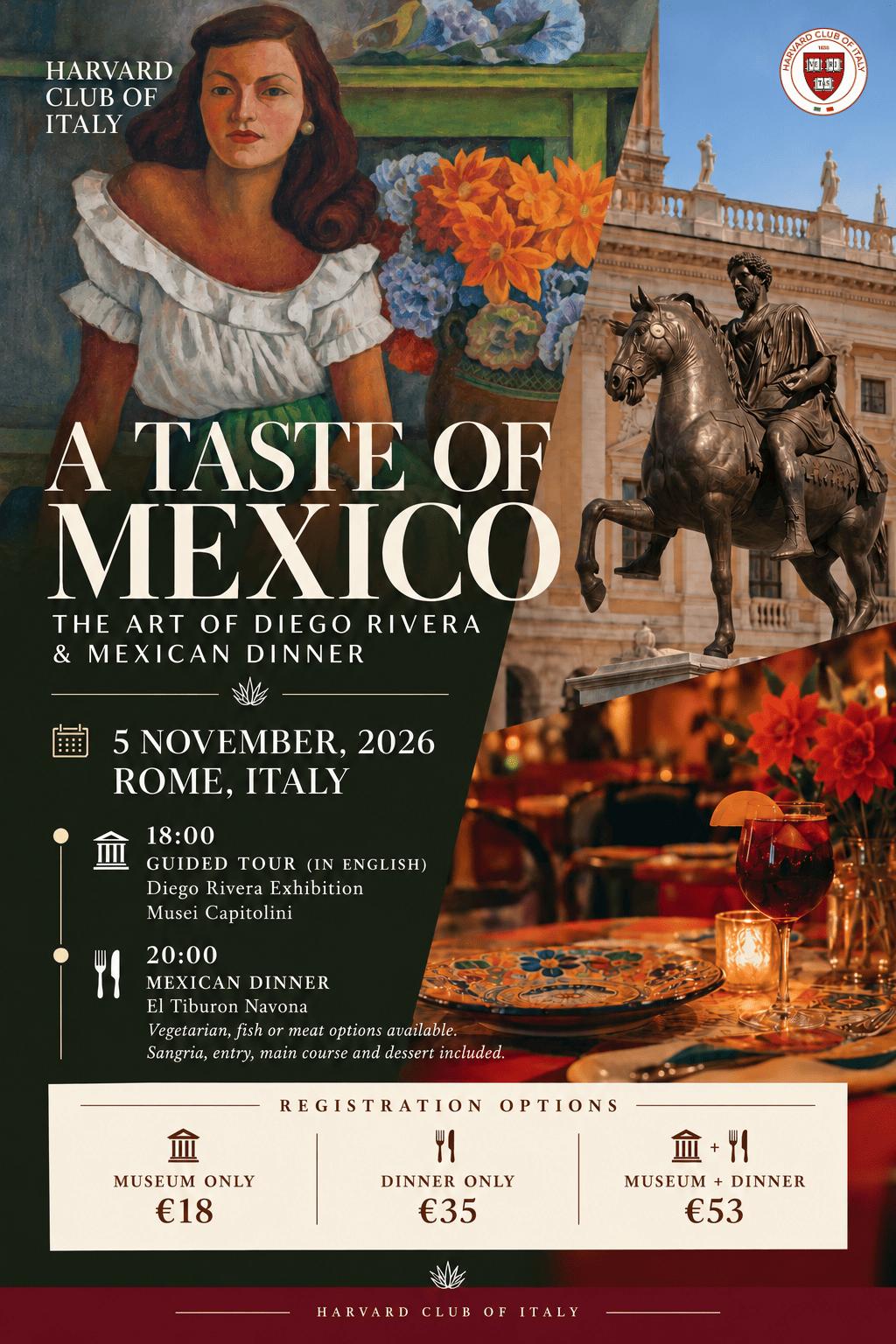 A Taste of Mexico: The Art of Diego Rivera & Mexican Dinner Poster